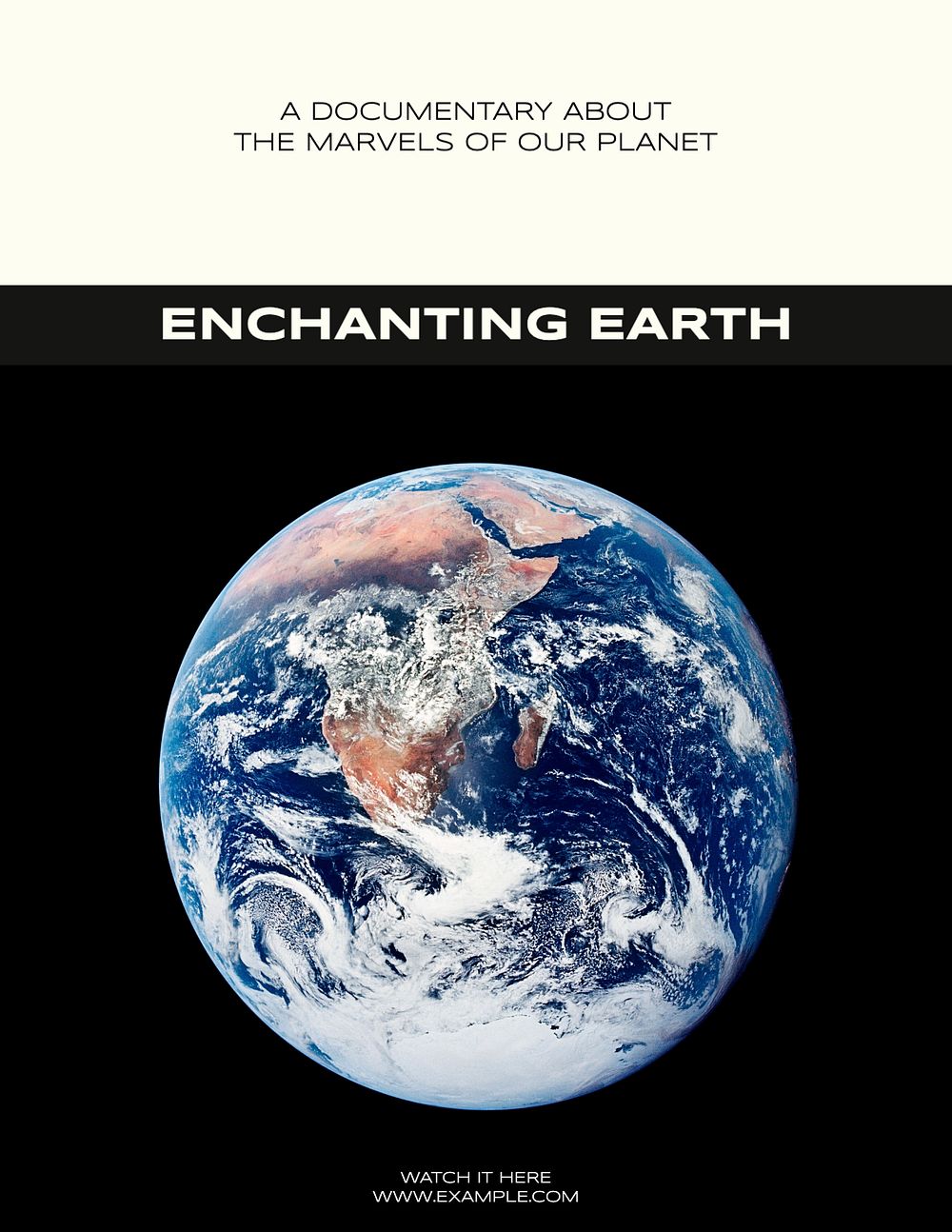 Earth documentary flyer template, editable text & design