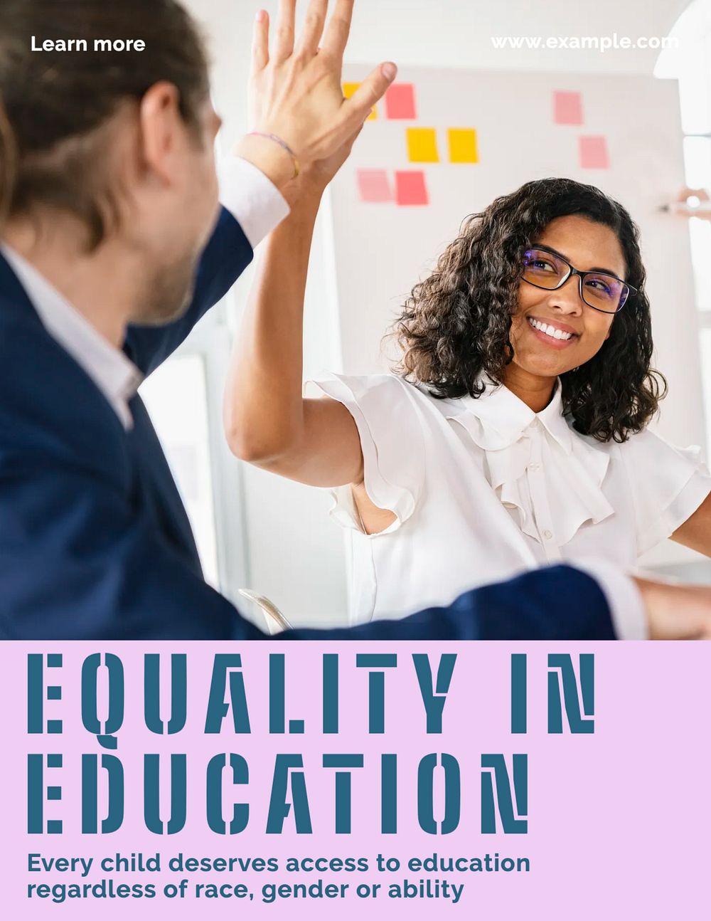 Equality in education flyer template, editable text