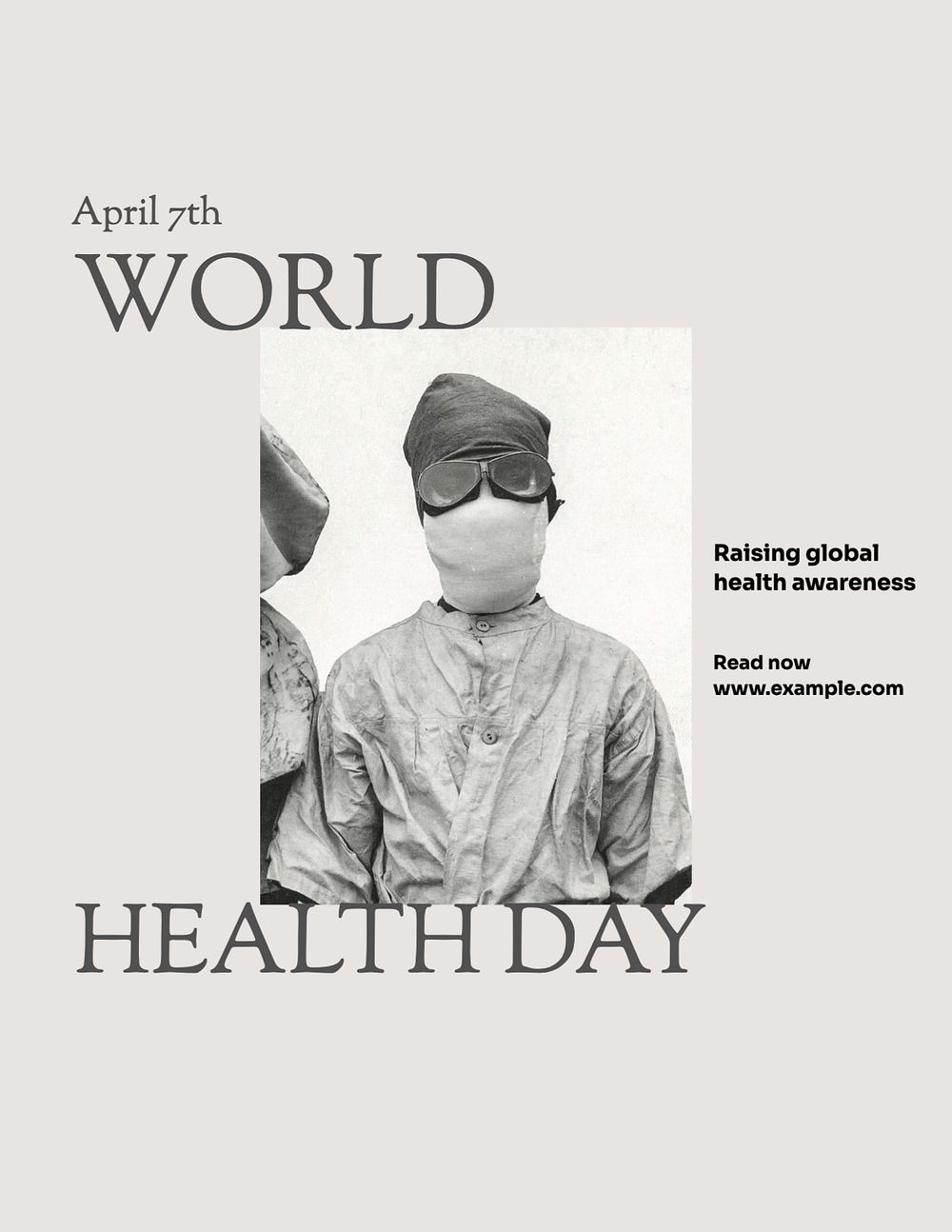 World Health Day flyer template, editable text & design
