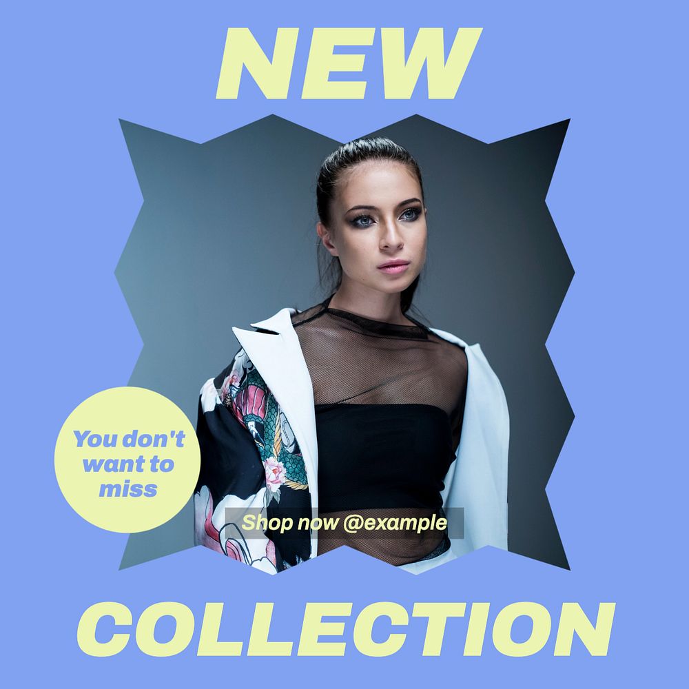 New collection Instagram post template, editable design