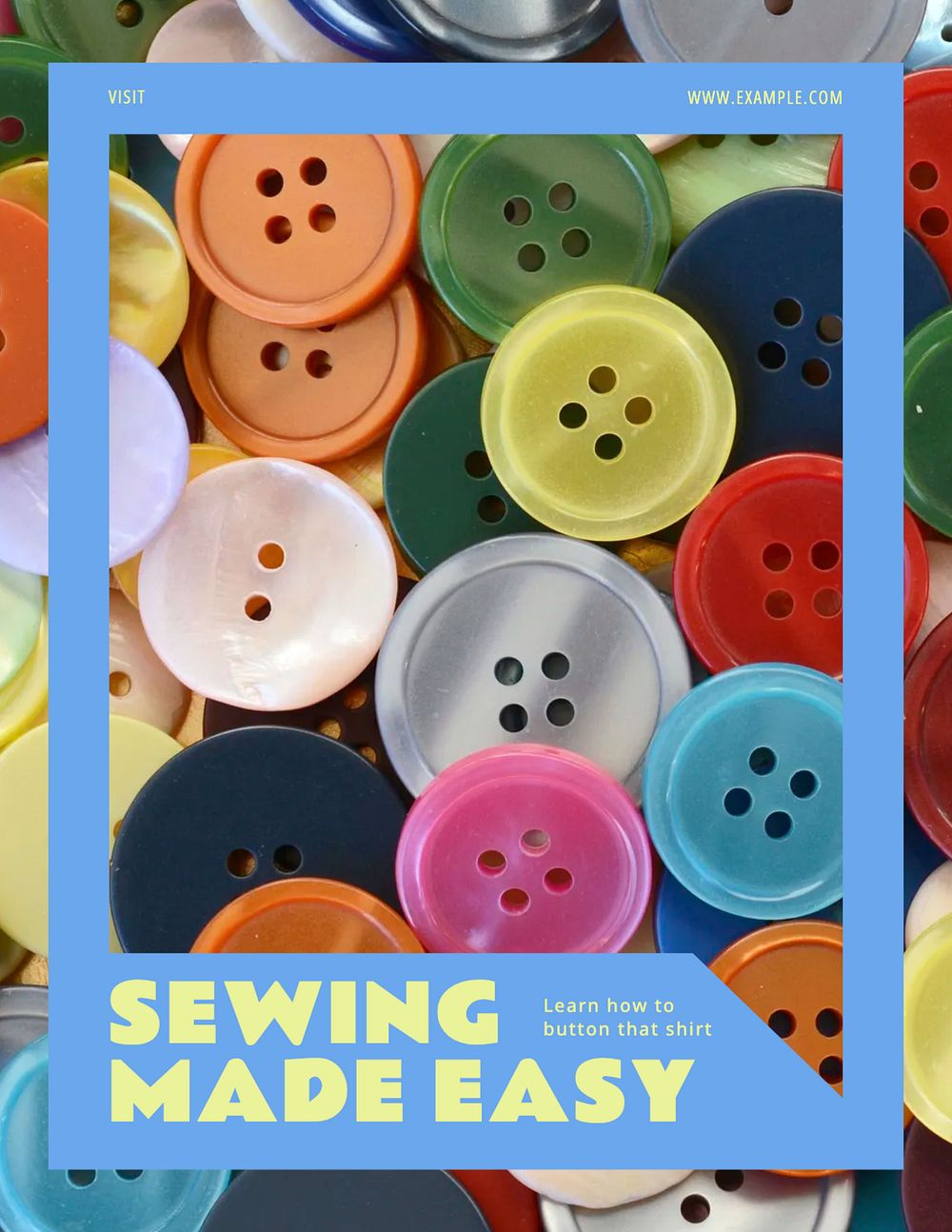 Sewing flyer template, editable text