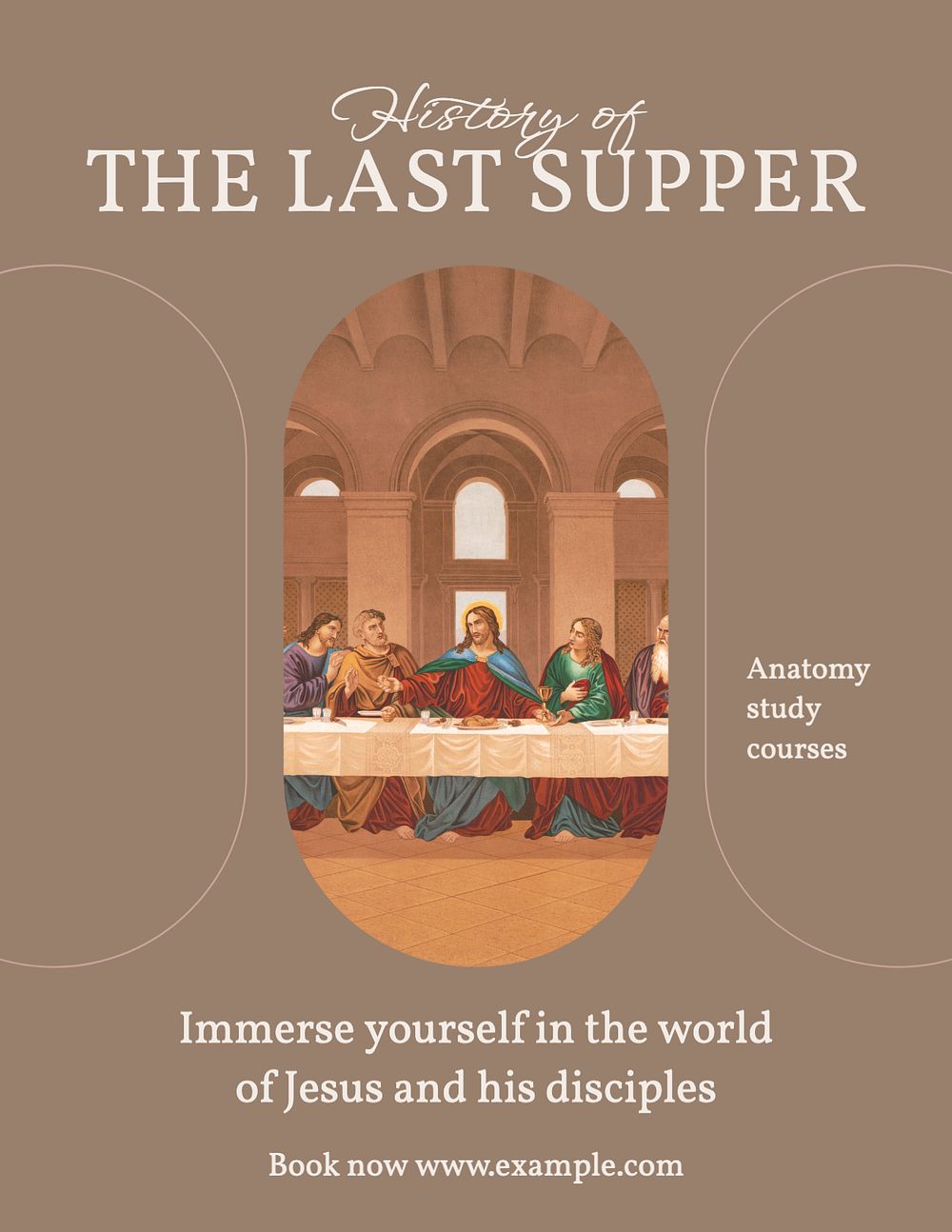 Last supper history flyer template, editable text & design