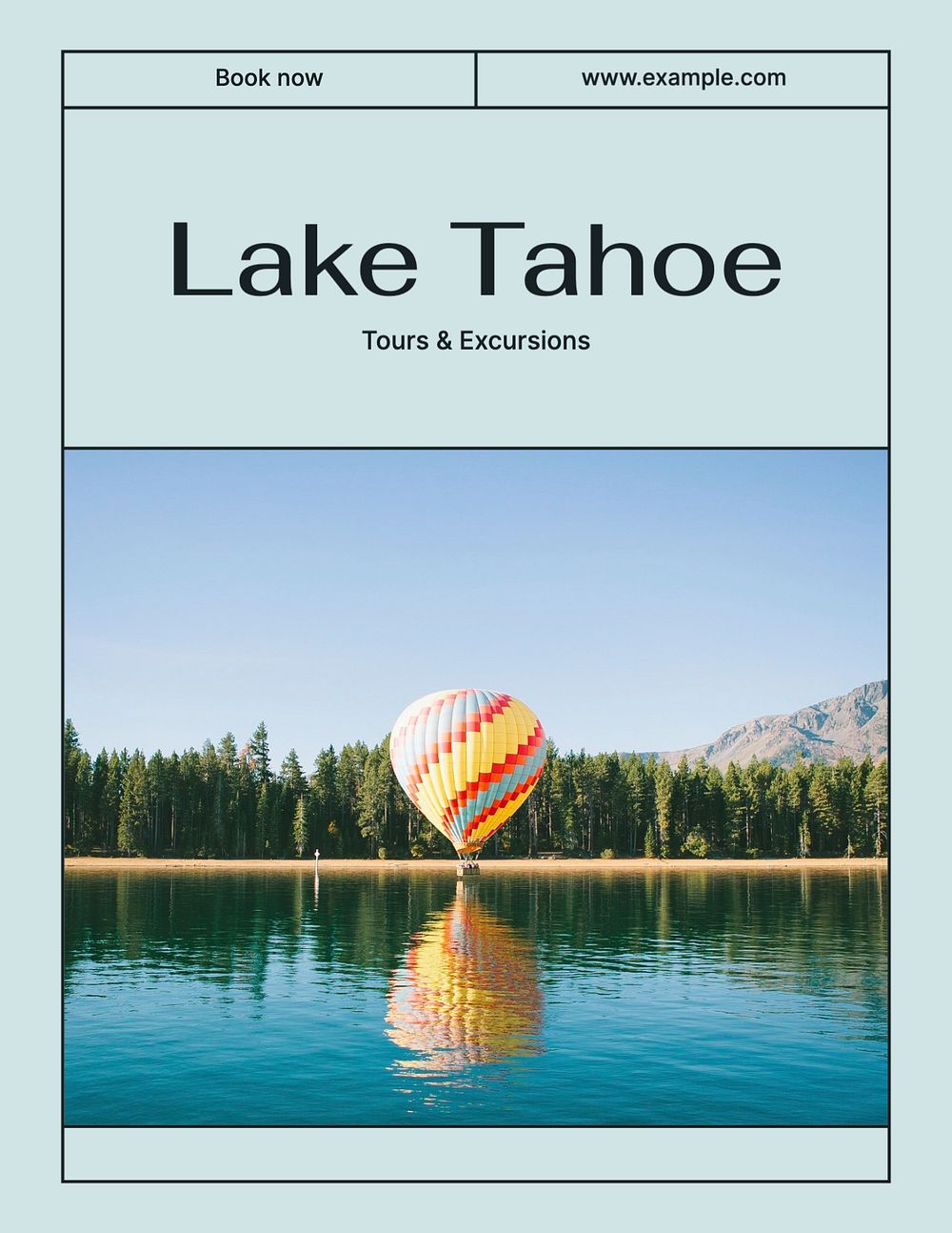 Lake Tahoe flyer template, editable text & design