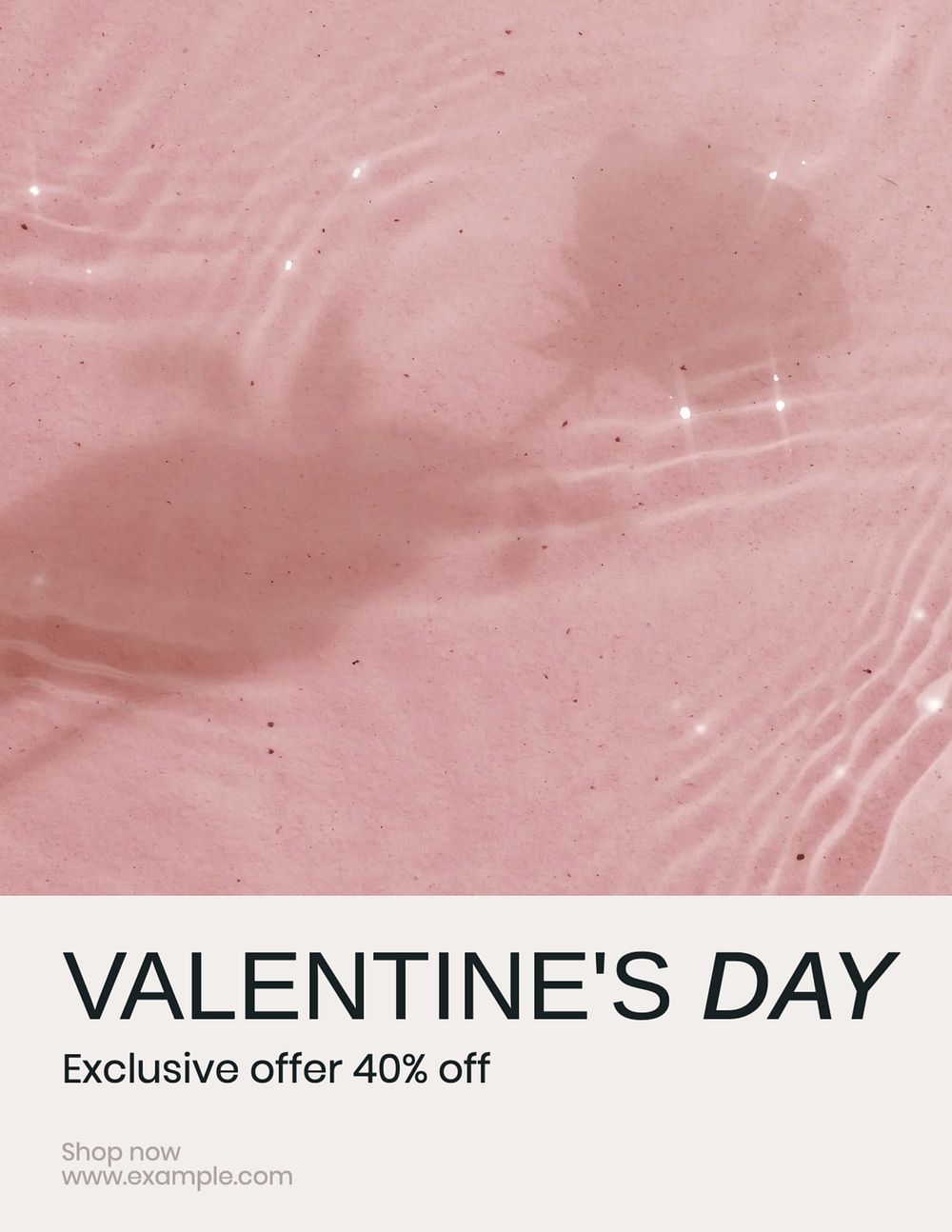 Valentine's day sale flyer template, editable text & design