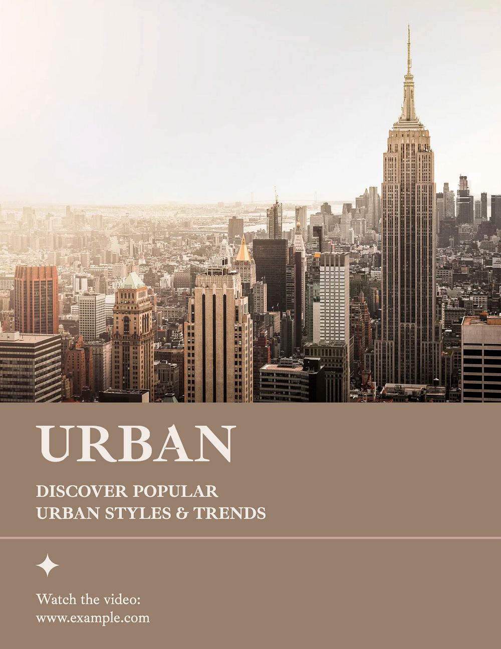 Urban fashion & styles flyer template, editable text & design