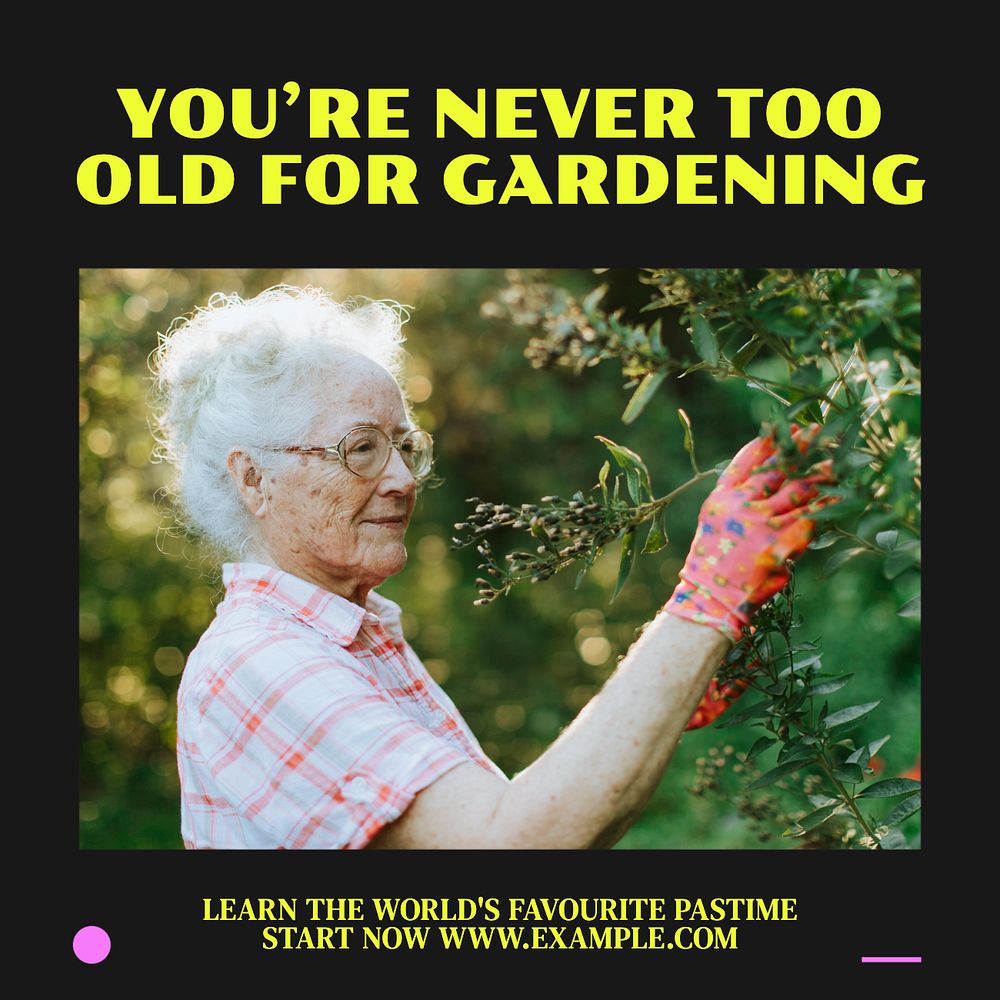 Gardening Instagram post template, editable design