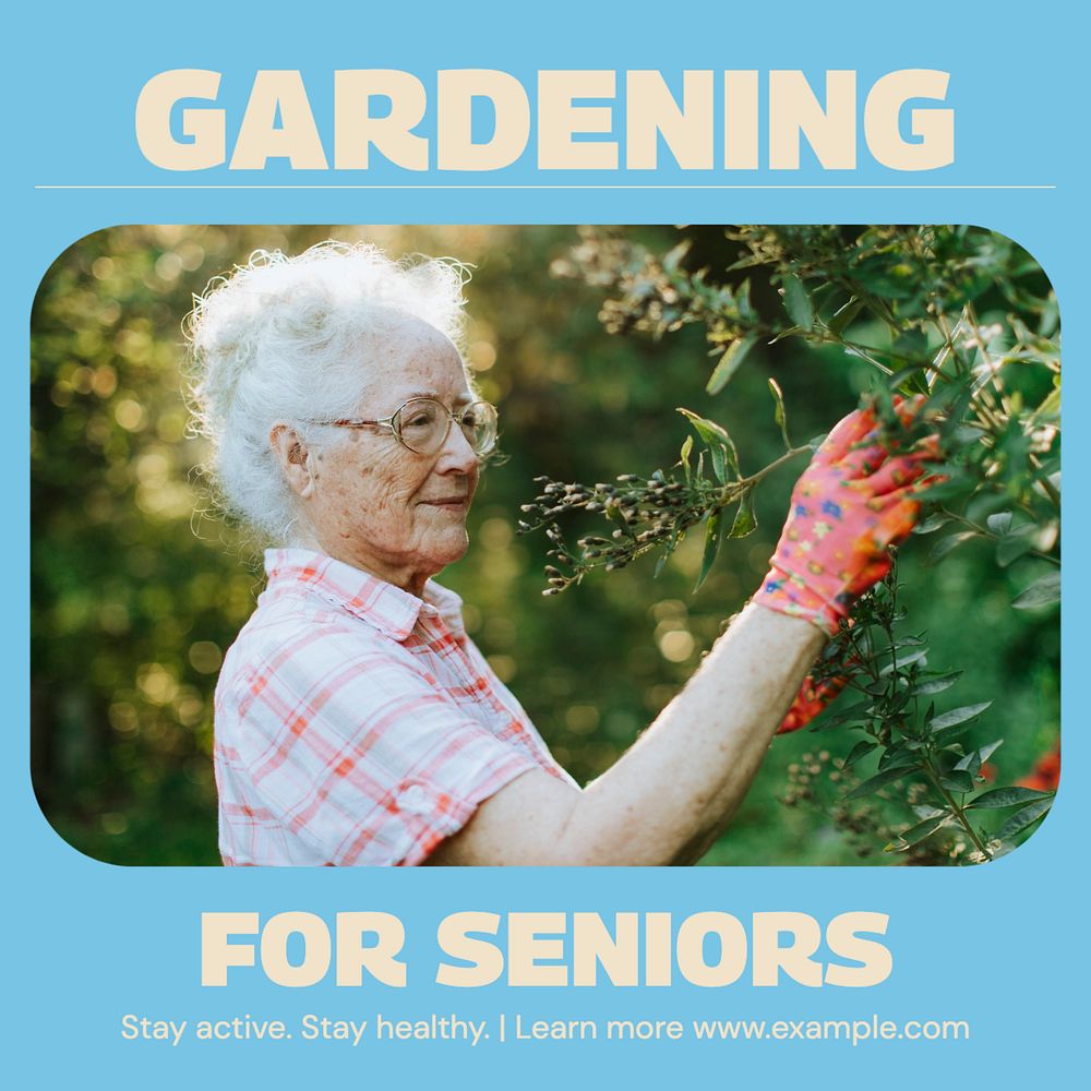 Gardening Instagram post template, editable design