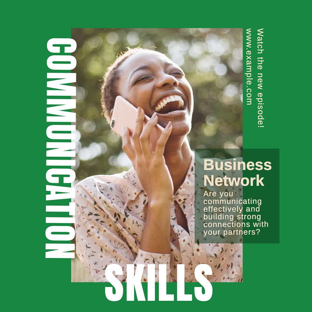 Communication skills Instagram post template, editable design