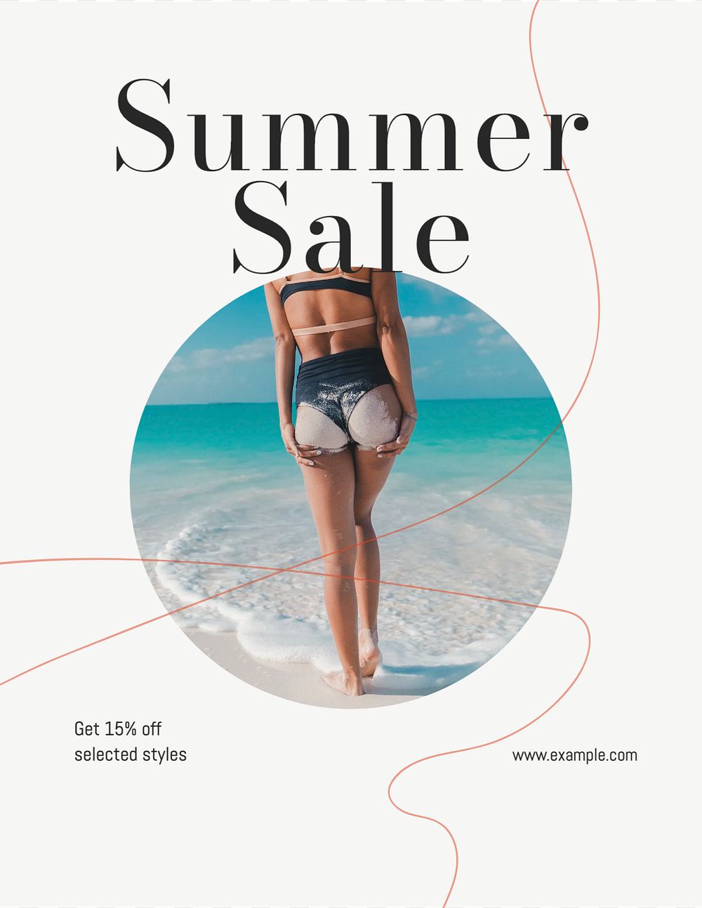 Summer sale flyer template, editable text & design