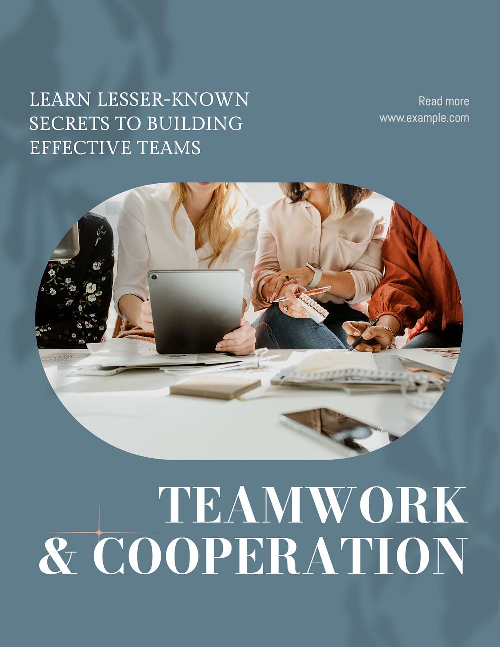 Teamwork & cooperation flyer template, editable text & design