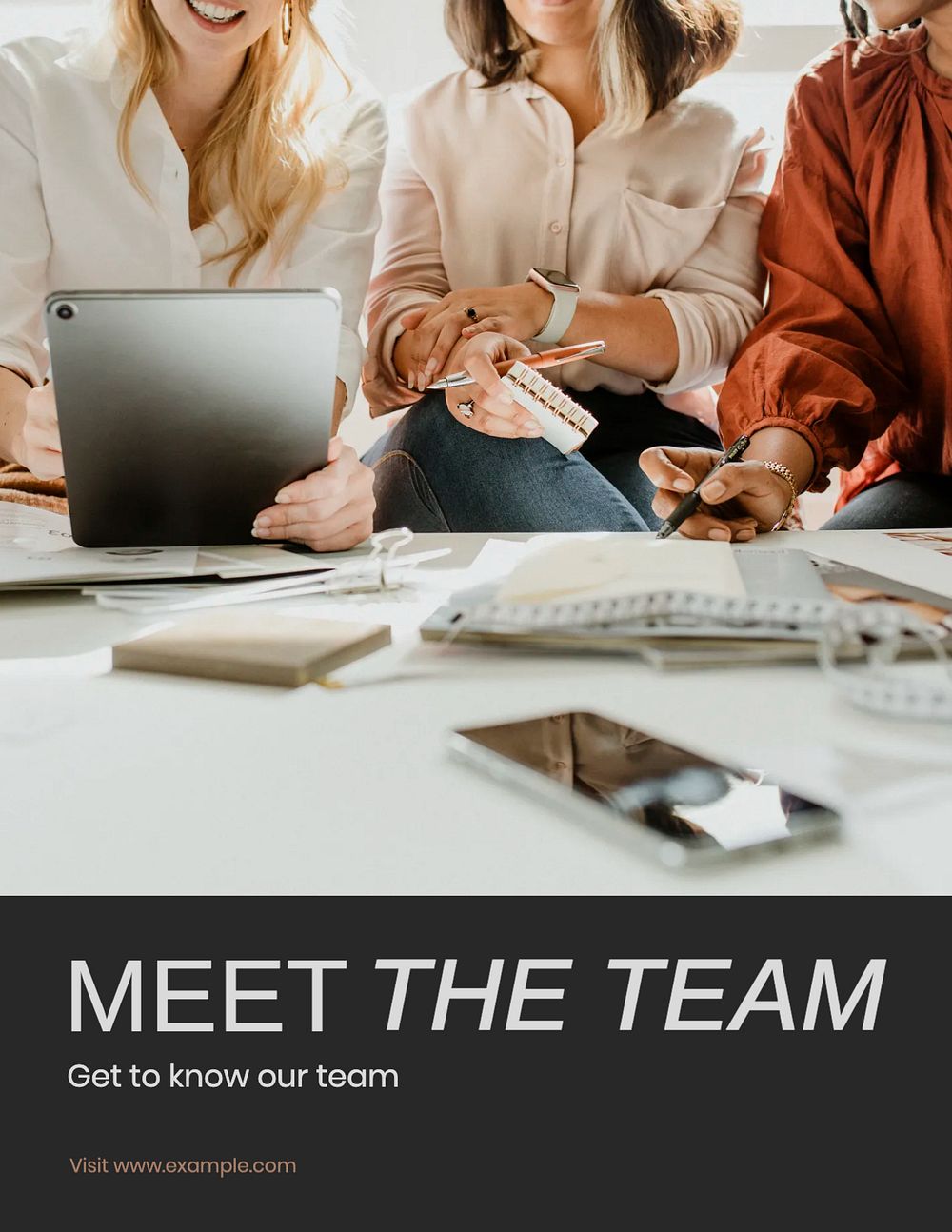 Meet our team flyer template, editable text & design