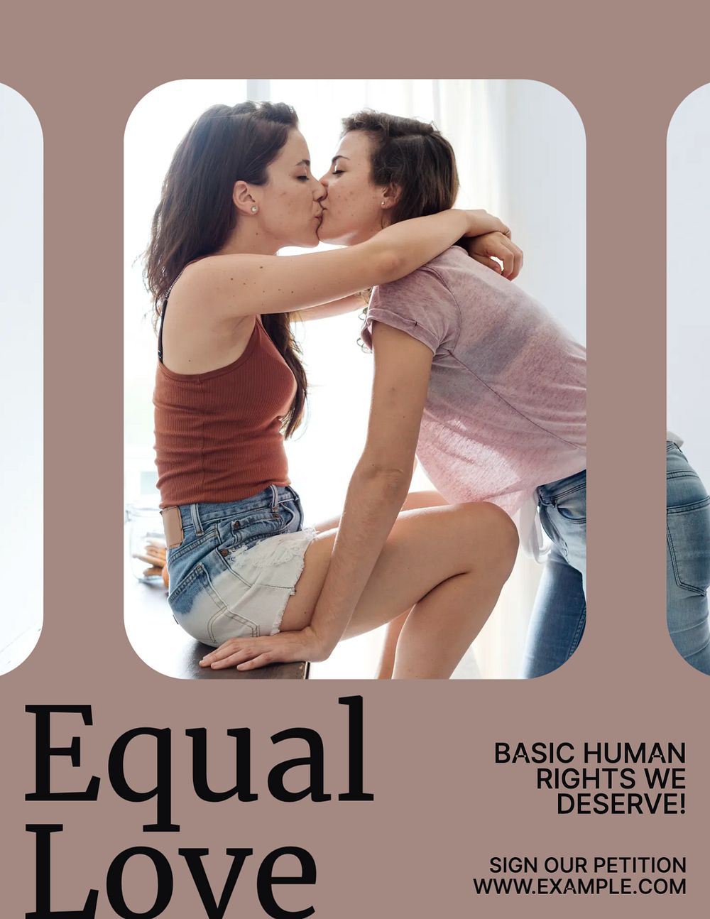 Equal love flyer template, editable text