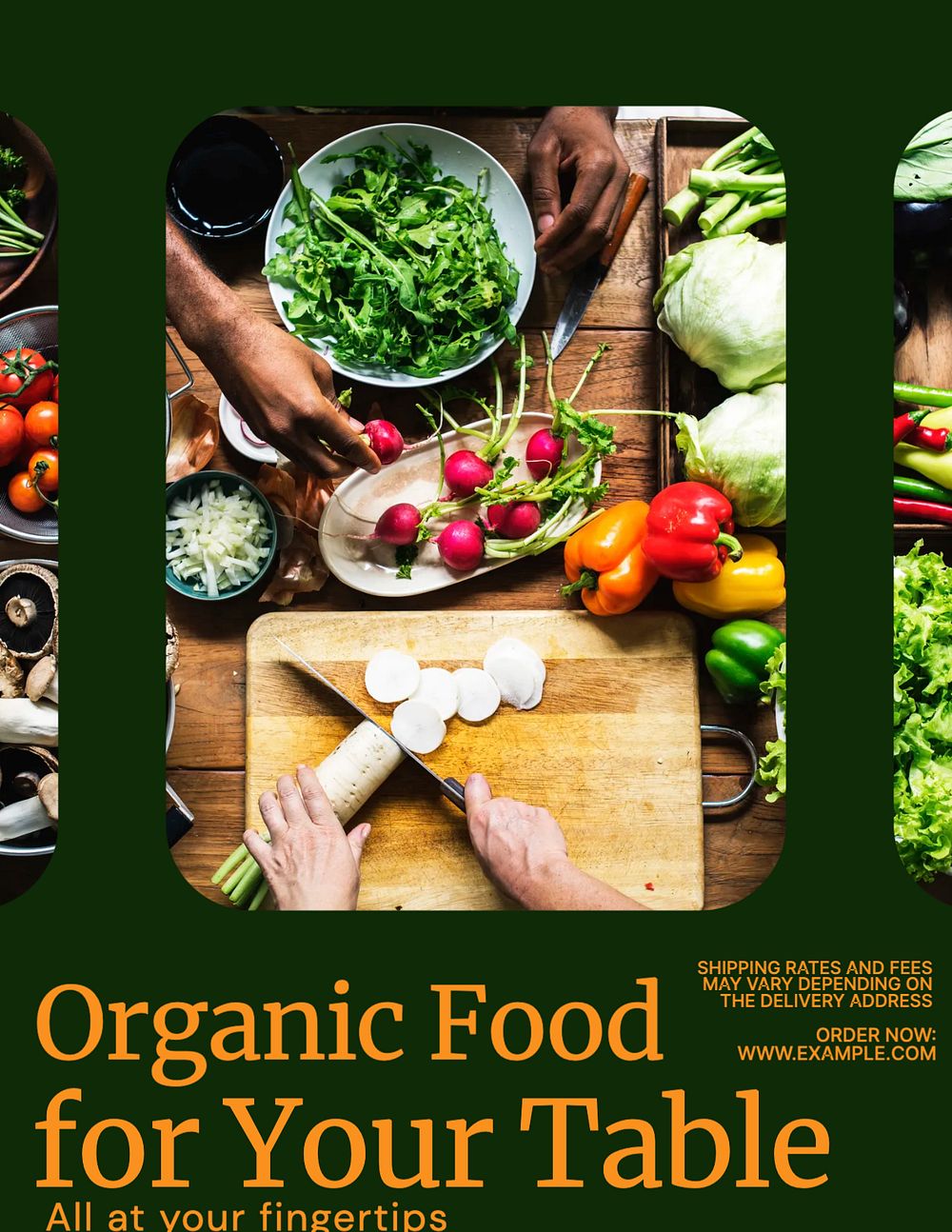 Organic food flyer template, editable text