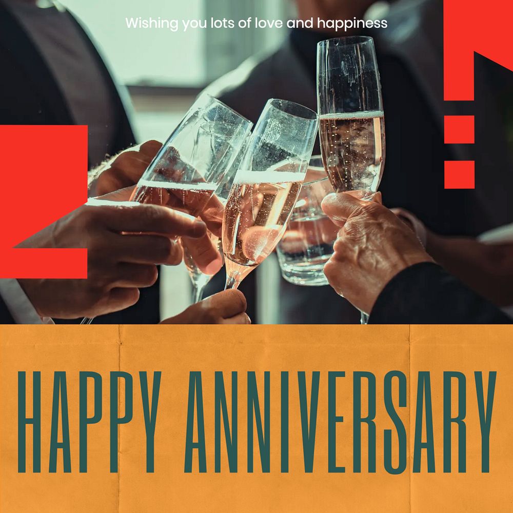 Happy anniversary Instagram post template, editable design