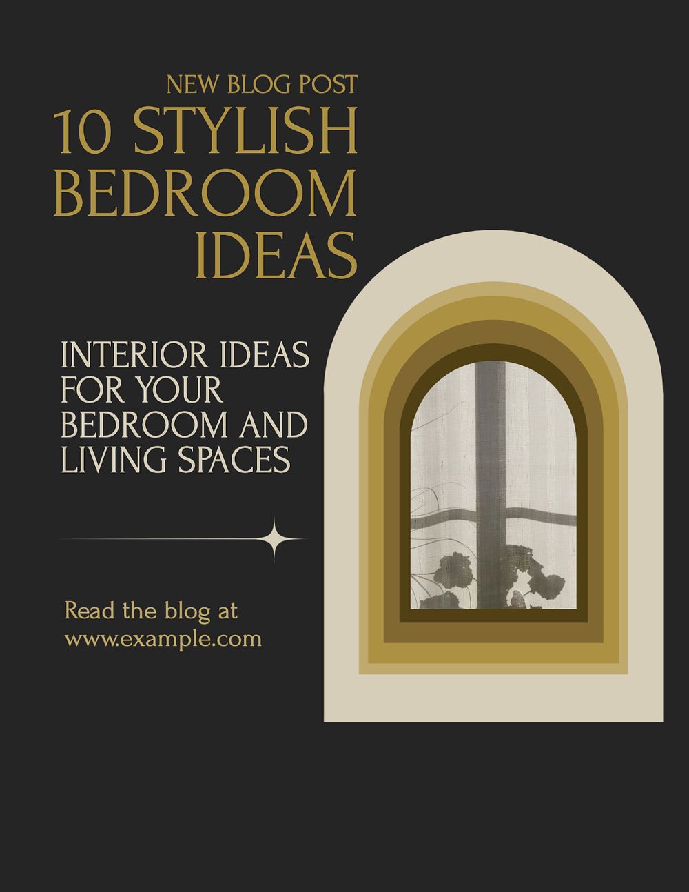 Bedroom ideas flyer template, editable text & design