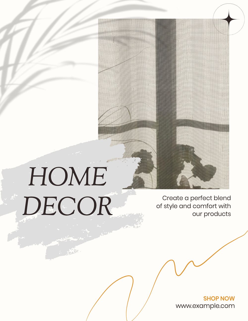 Home decor flyer template, editable text & design