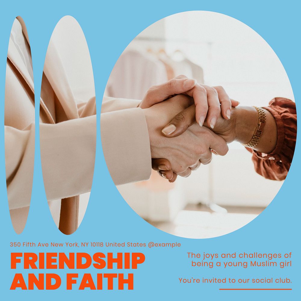 Friendship and faith Instagram post template, editable design