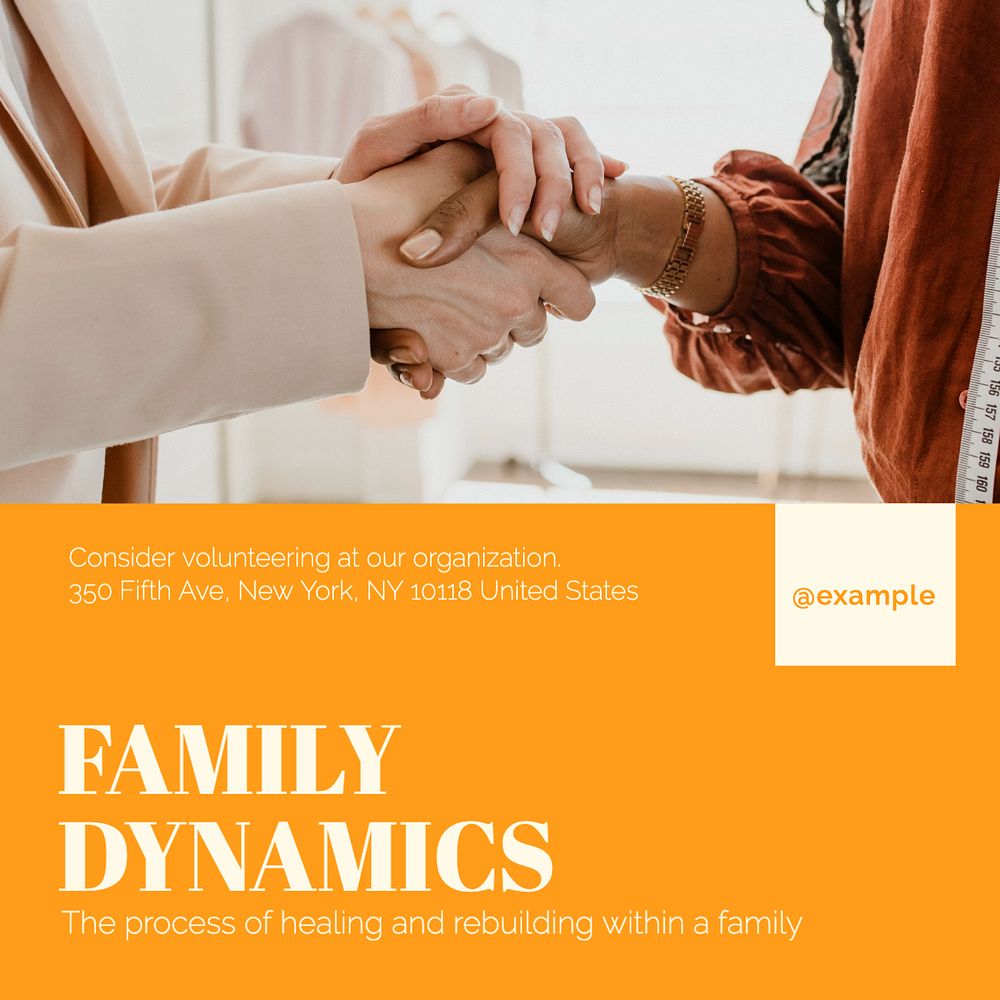 Family dynamics Instagram post template, editable design