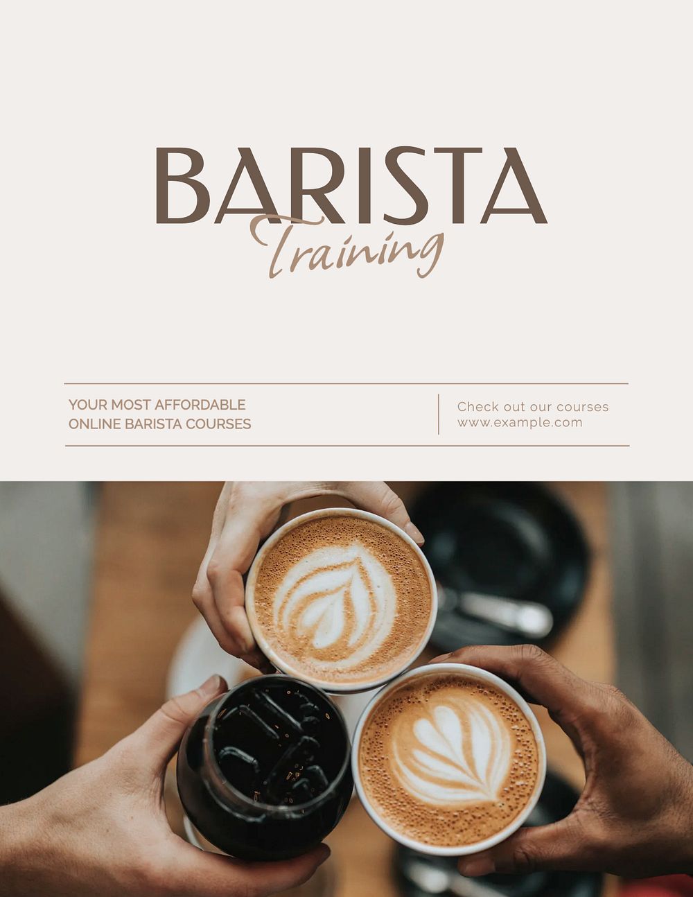 Barista training flyer template, editable text & design