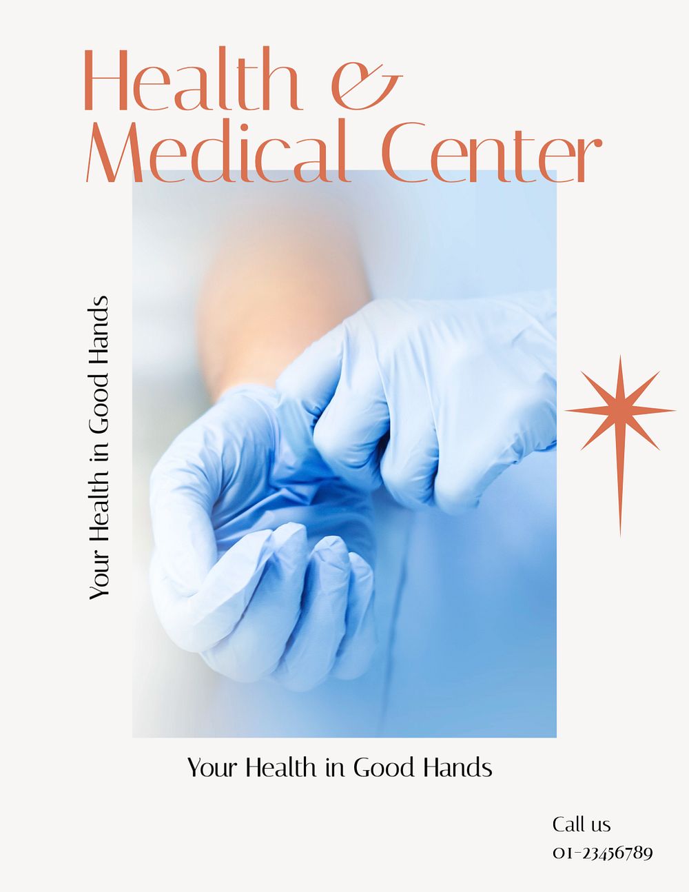 Health & medical center flyer template, editable text & design