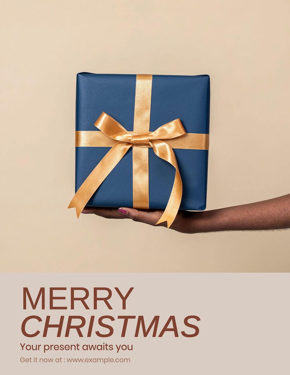 Merry christmas flyer template, editable text & design