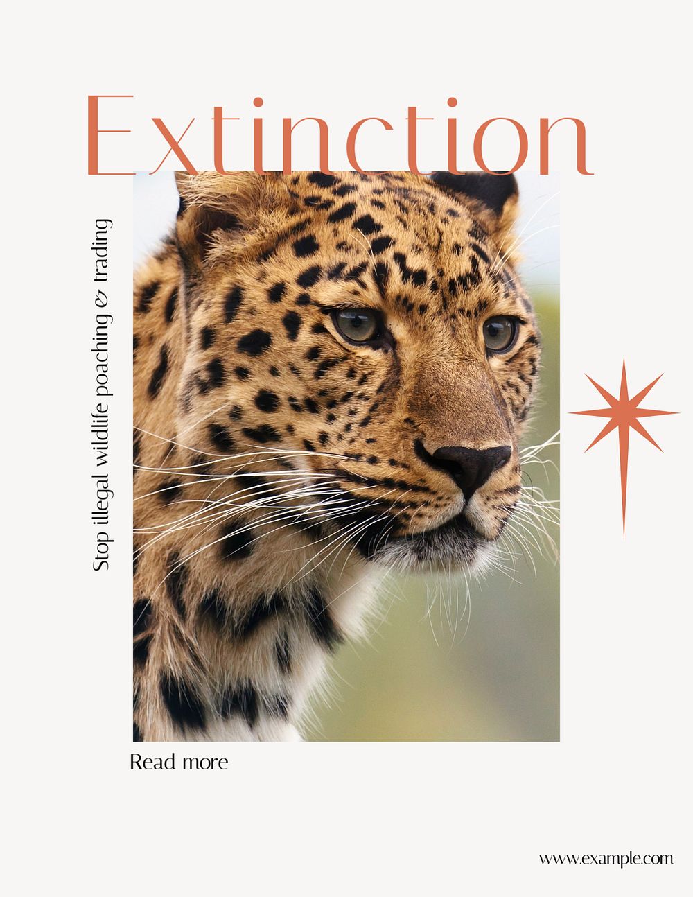 Wildlife extinction flyer template, editable text & design