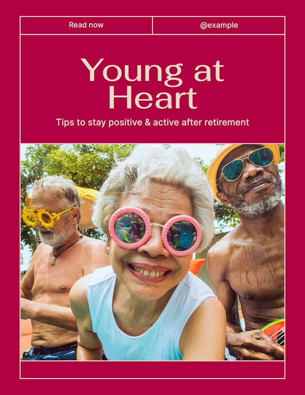 Young at heart flyer template, editable text & design