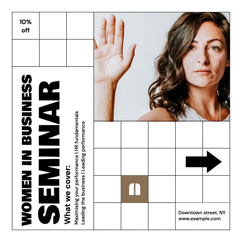 Business seminar Instagram post template, editable design