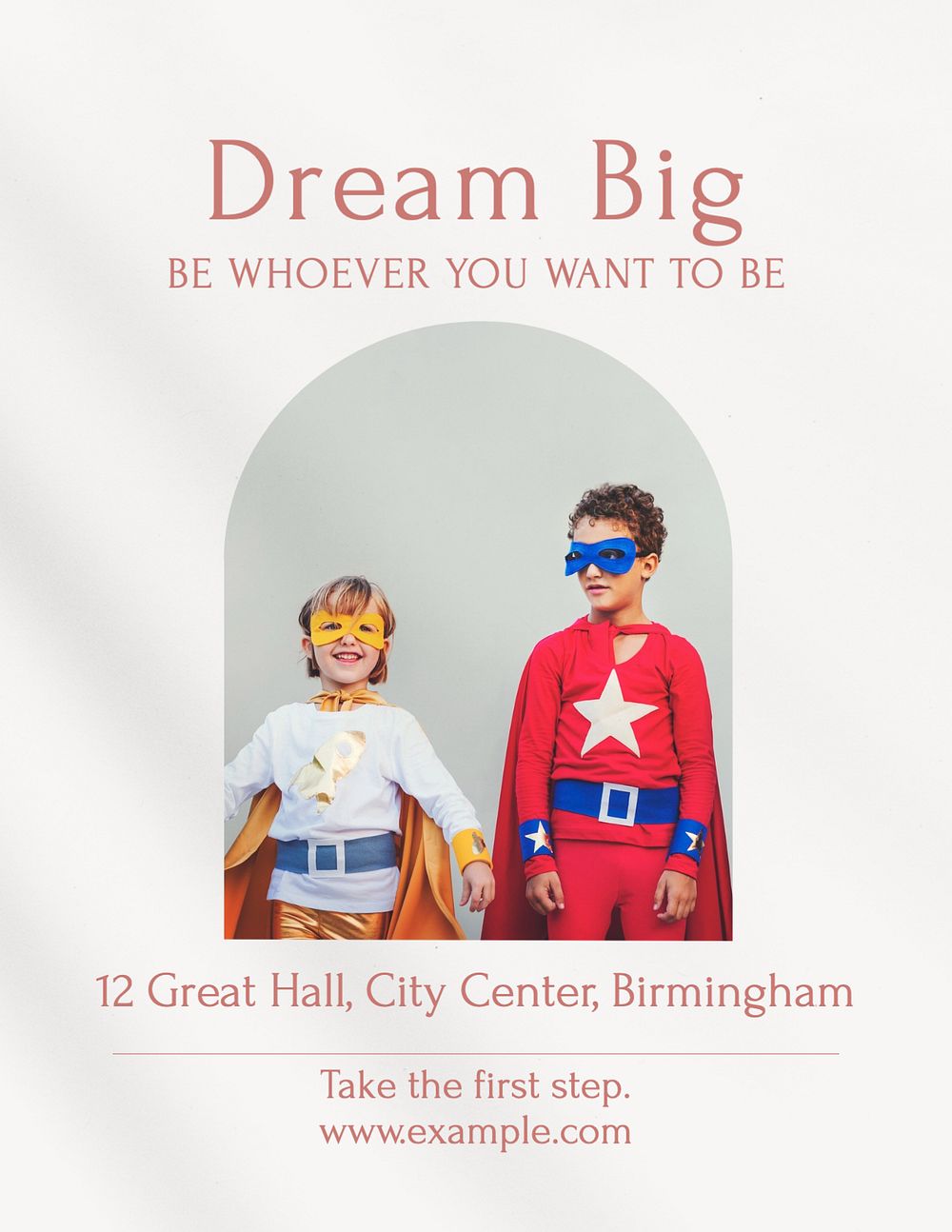 Dream big flyer template, editable text & design