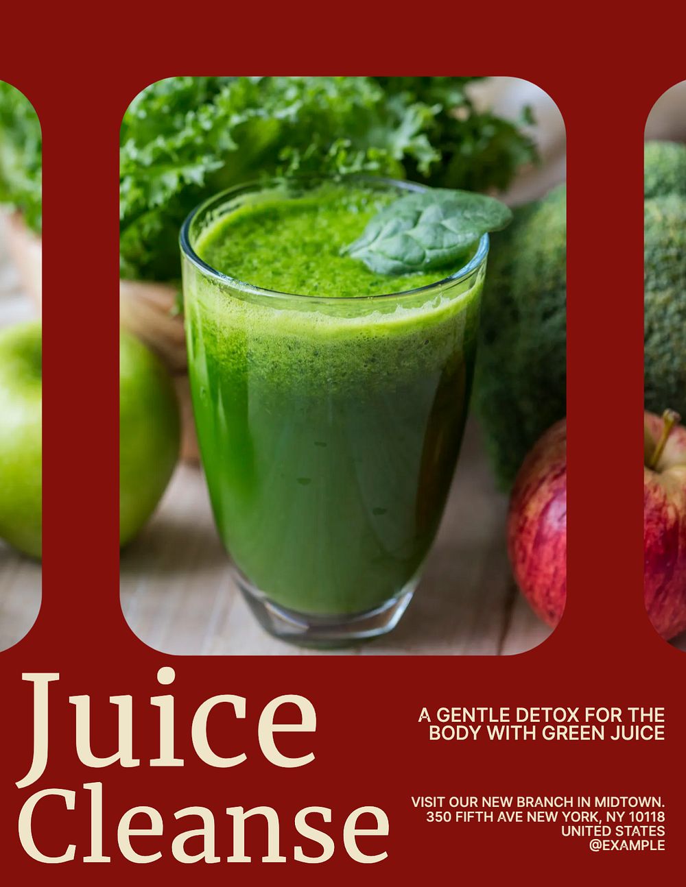 Juice Cleanse flyer template, editable text