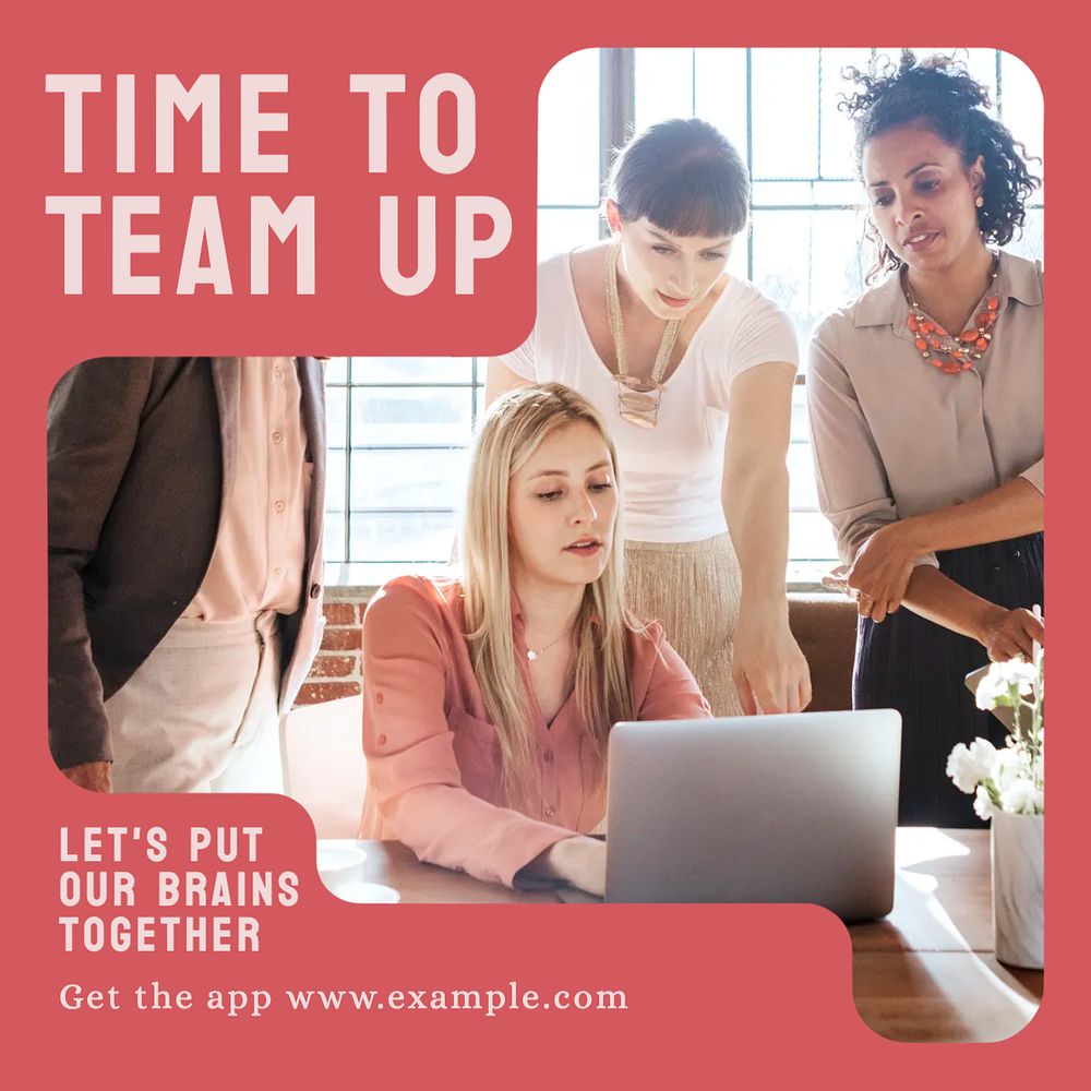 Office meeting Instagram post template, editable design