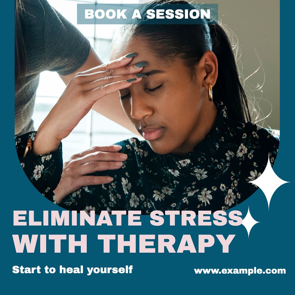 Stress therapy Instagram post template, editable design