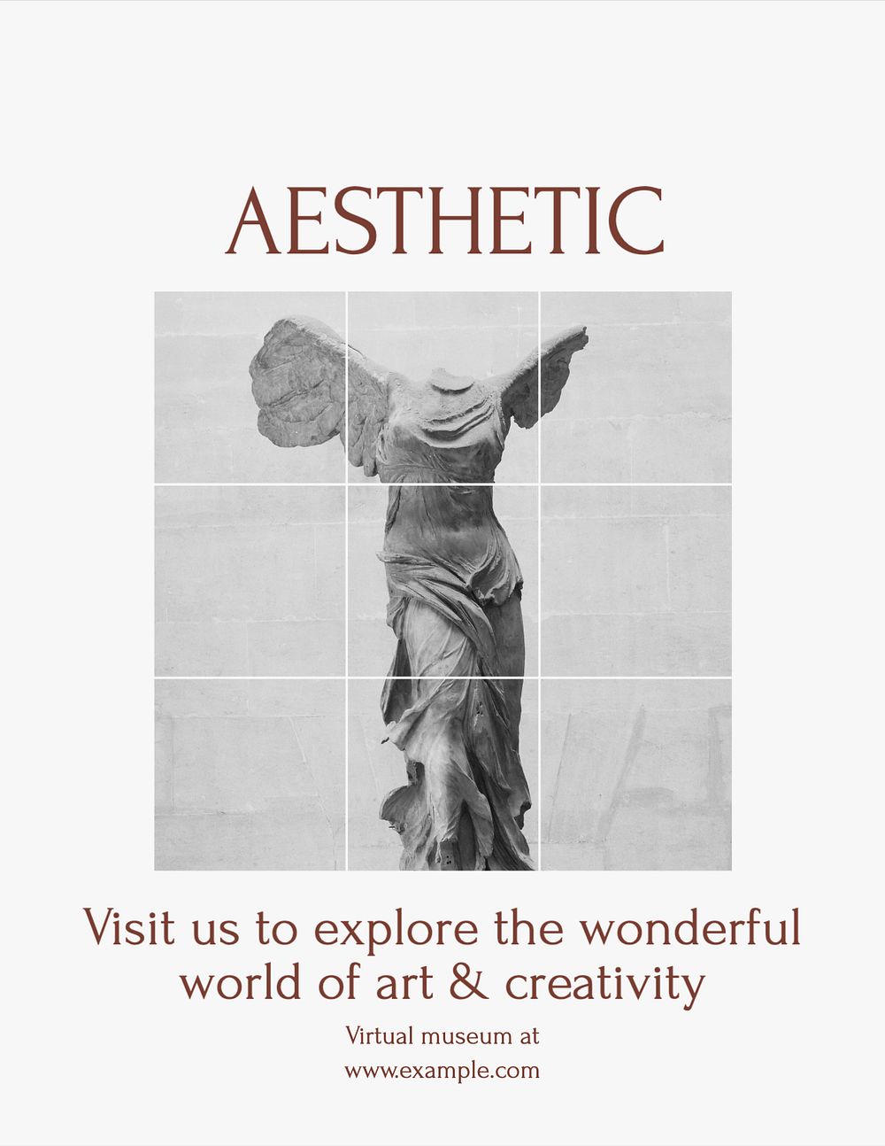 Aesthetic art museum flyer template, editable text & design