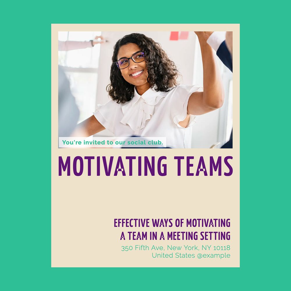 Motivating teams Instagram post template, editable design