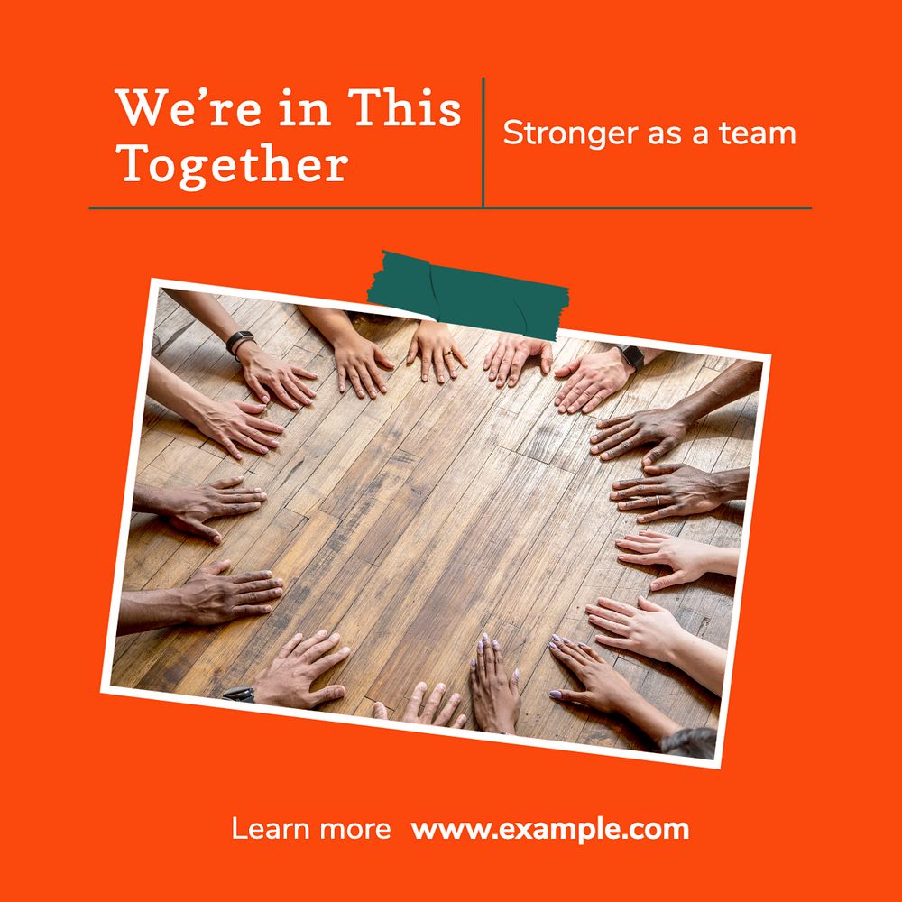 Teamwork Instagram post template, editable design