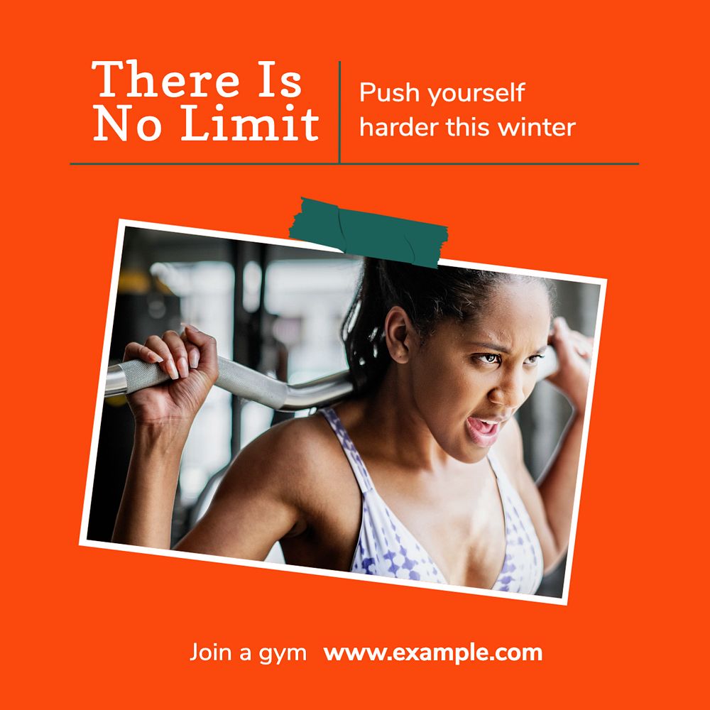 Join a gym Instagram post template, editable design