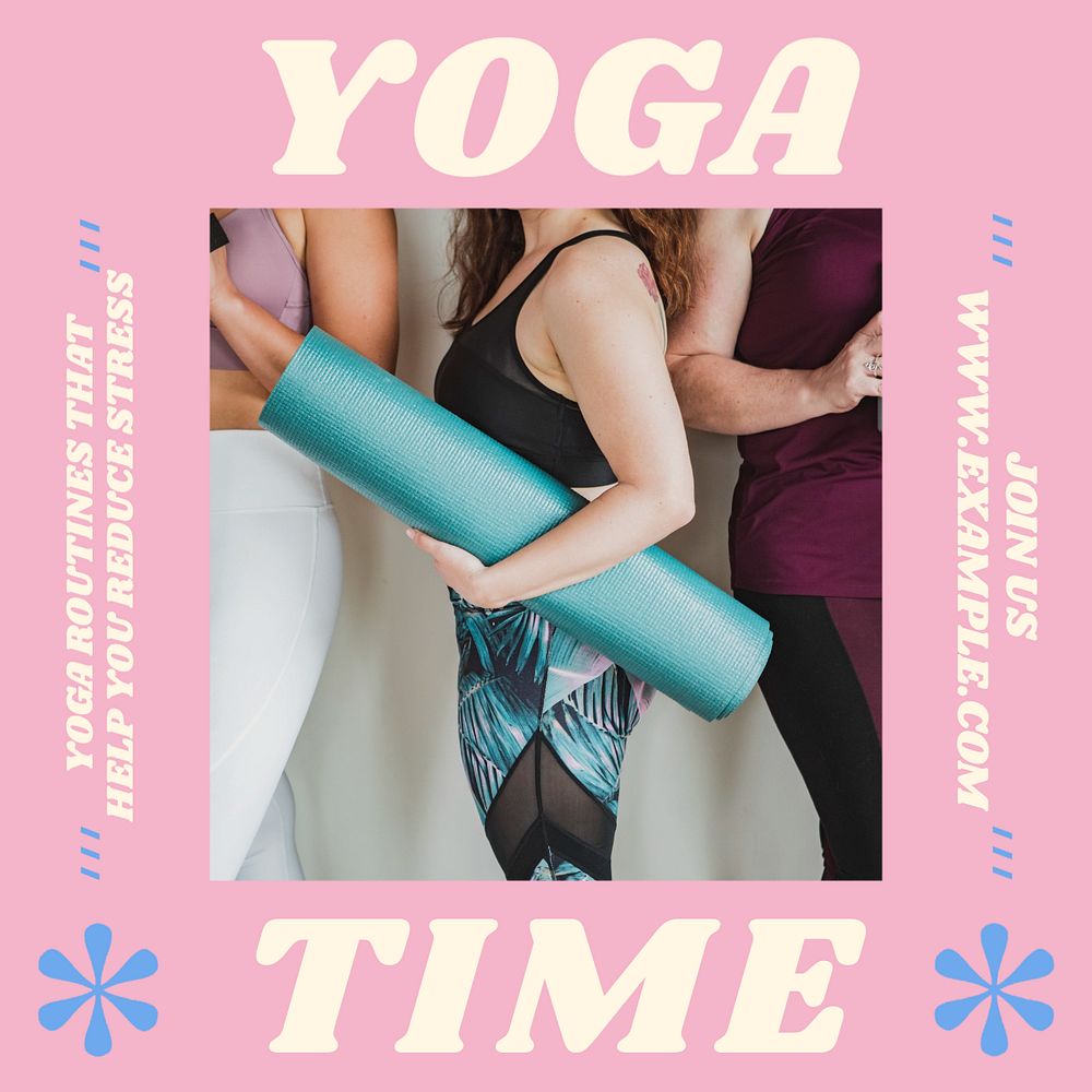 Yoga Instagram post template, editable design