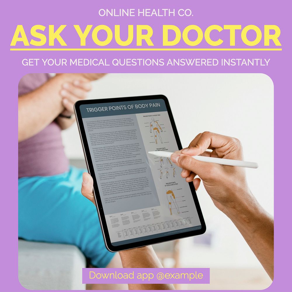 Ask your doctor Instagram post template, editable design