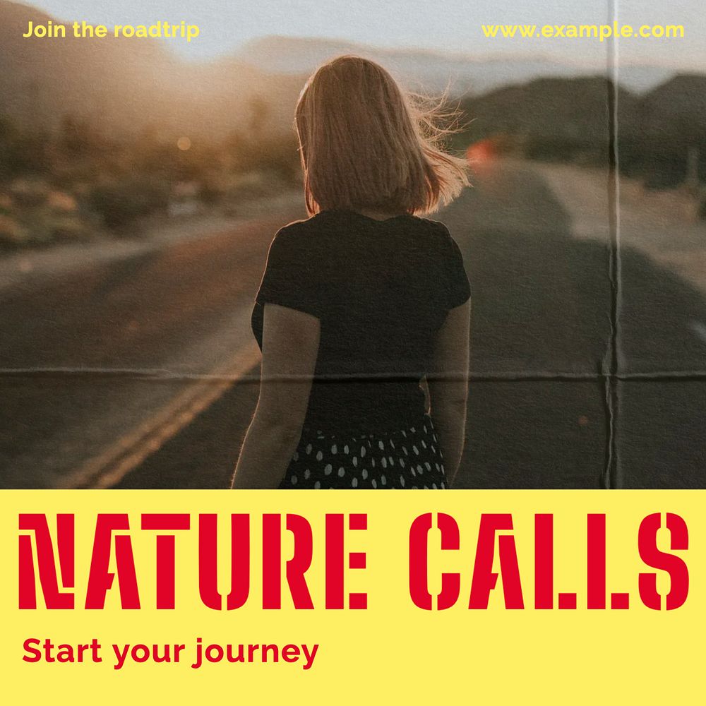 Nature calls Instagram post template, editable design