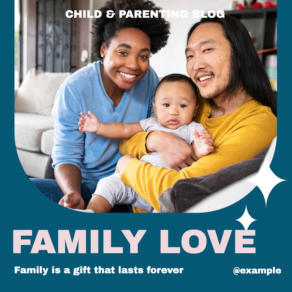 Family love Instagram post template, editable design