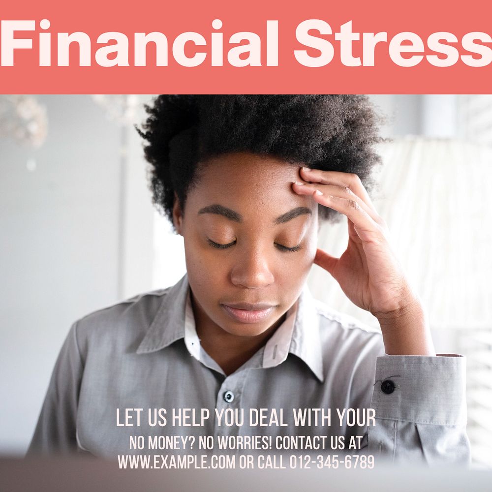 Financial stress Instagram post template, editable design