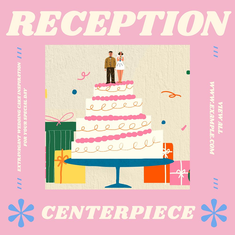 Reception centerpiece Instagram post template, editable design