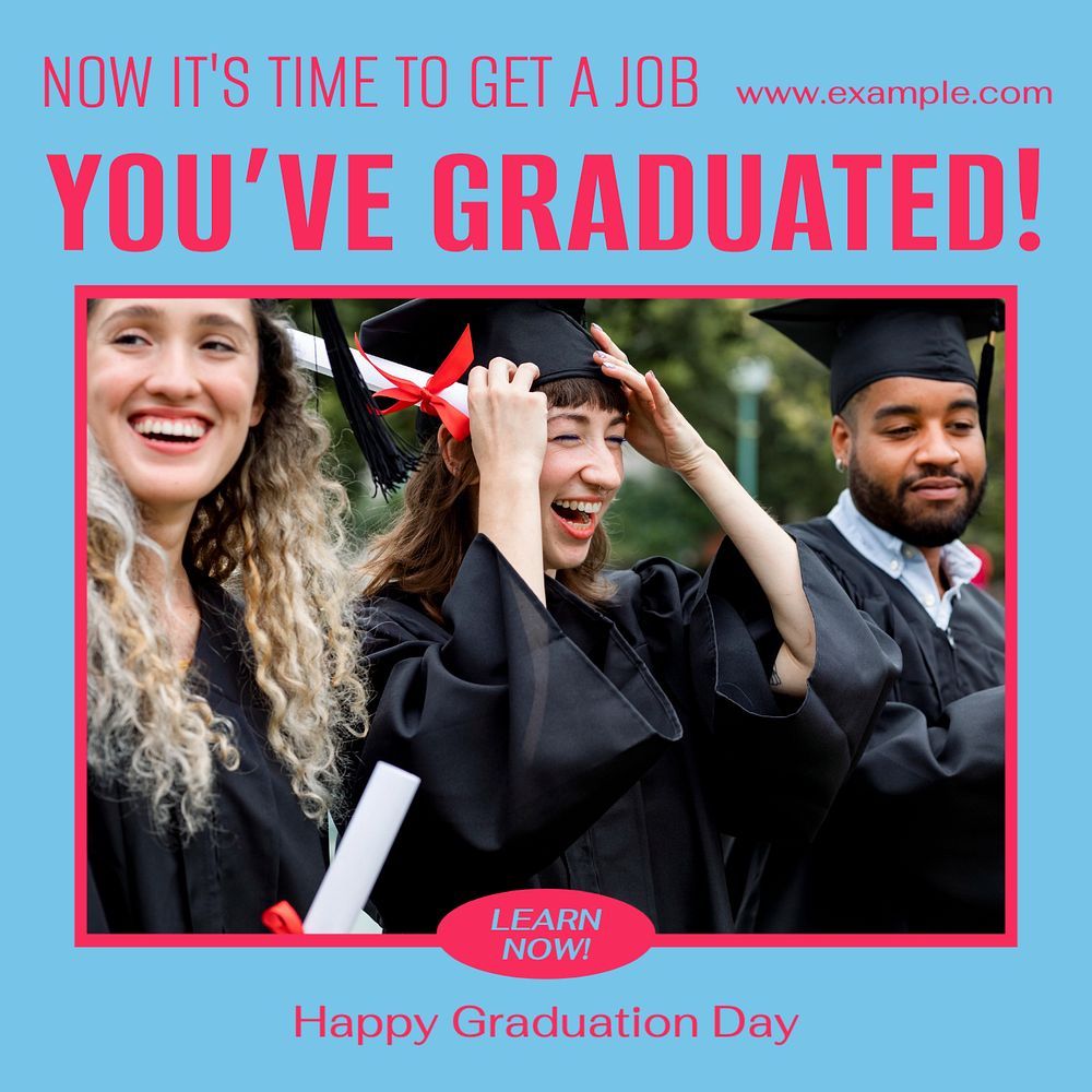 Graduation Instagram post template, editable design