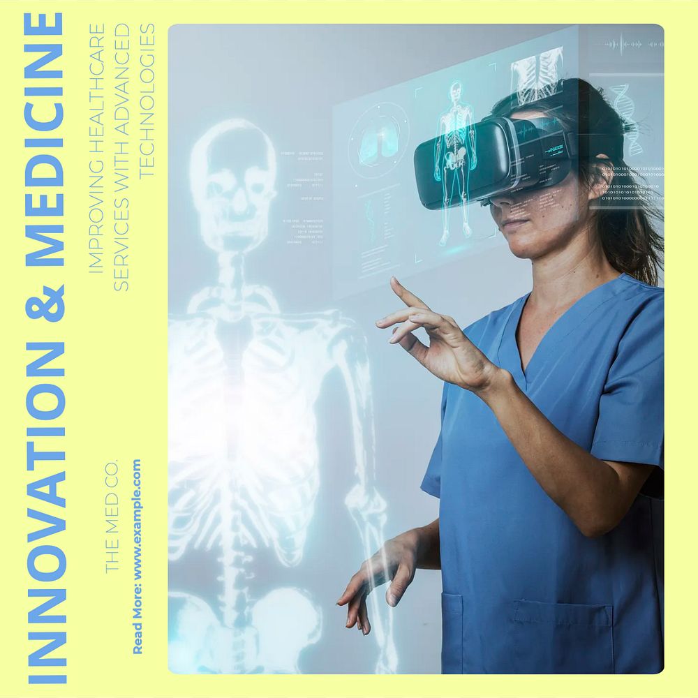 Innovation & medicine Instagram post template, editable design