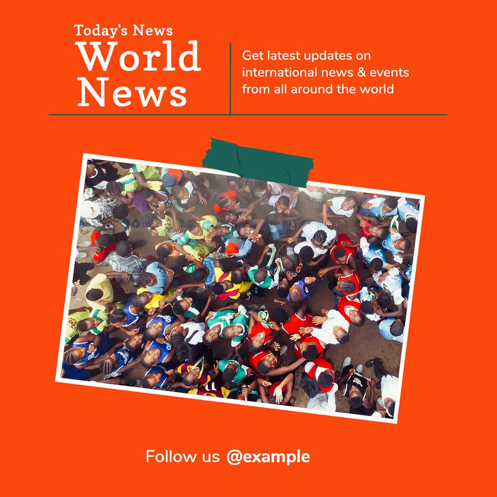 World news Instagram post template, editable design