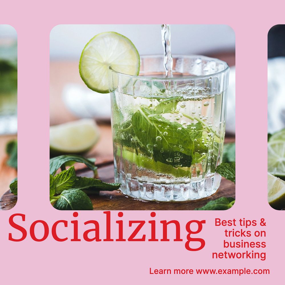 Socializing tips Instagram post template, editable design