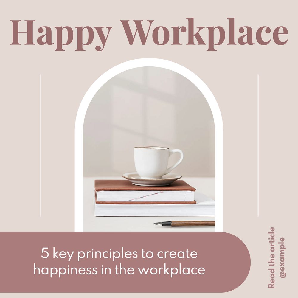 Happy workplace Facebook post template, editable design