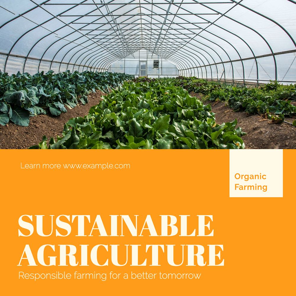 Sustainable agriculture Instagram post template, editable design