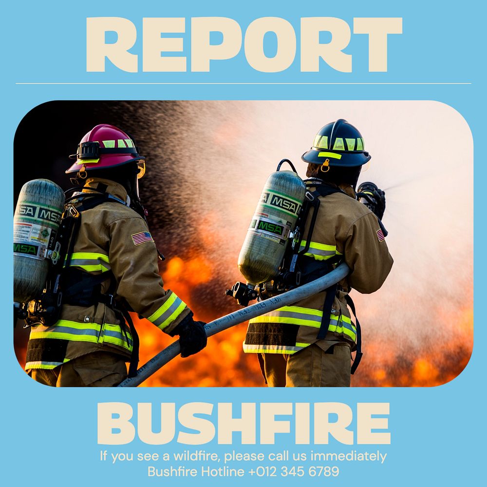 Bushfire Instagram post template, editable design