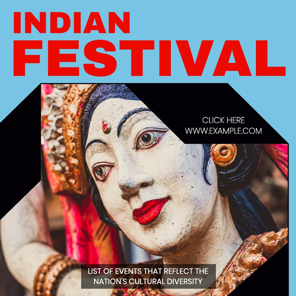 Indian festival Instagram post template, editable design